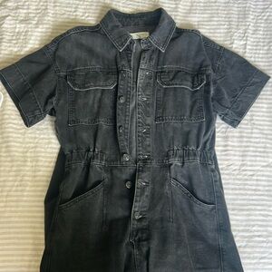 We the free black denim jumpsuit